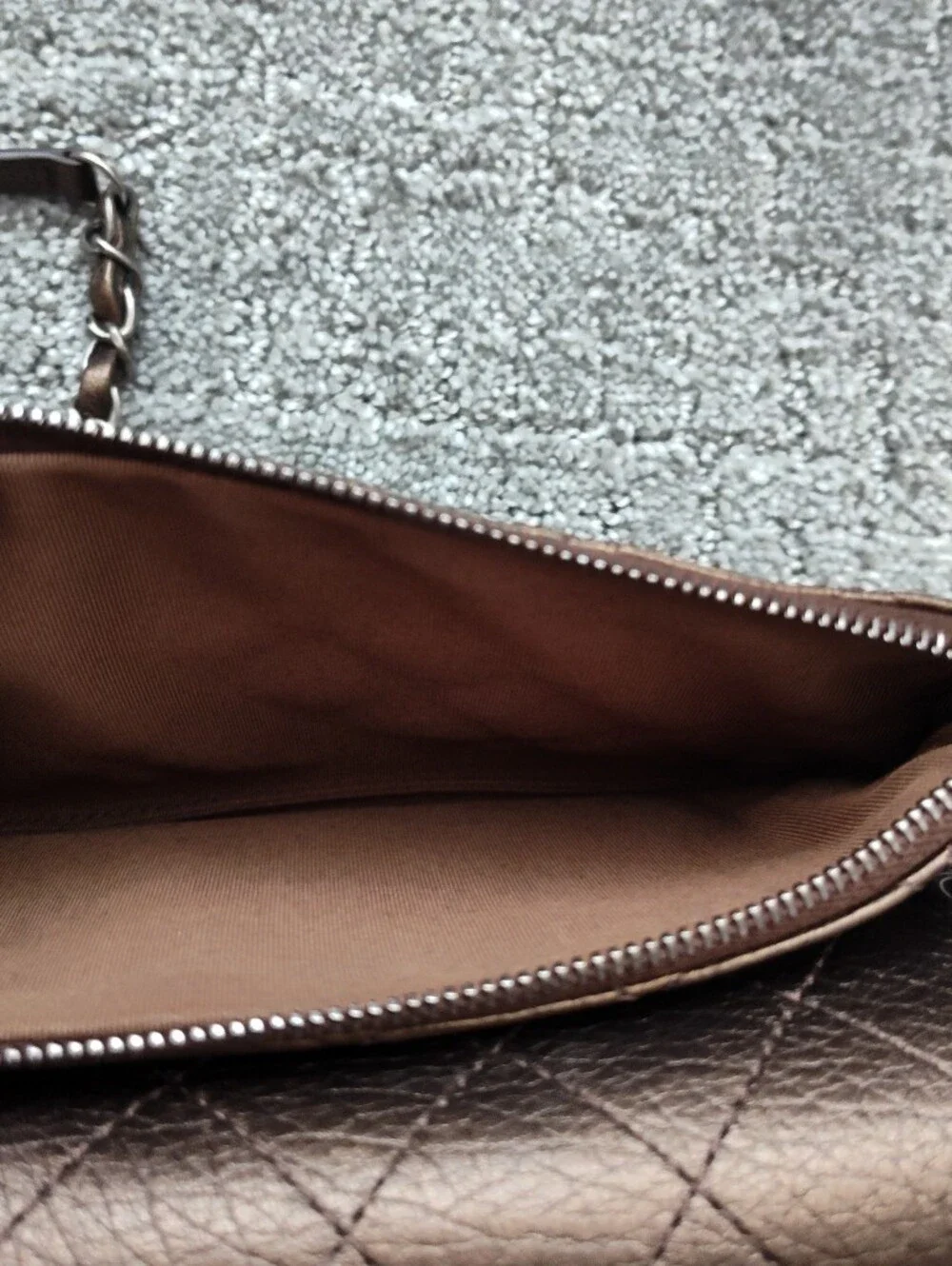 Chanel Paris-Salzburg Brown Metallic Leather & Pony Crossbody Bag